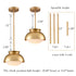 Ravenna Modern Gold Pendant Light with Milk Glass Shade 1- Light